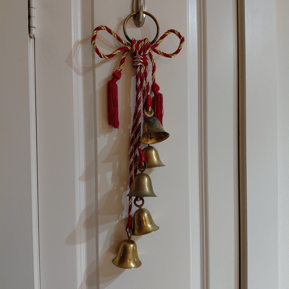 Vintage Brass Door Knob Hanging Bells